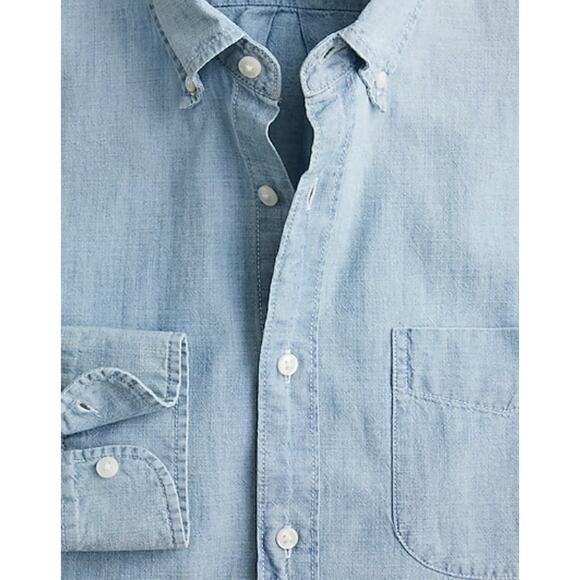 J Crew Mens Light Wash Slim Fit Chambray Shirt S NWT Denim Jean BE184 J.Crew - Picture 3 of 6